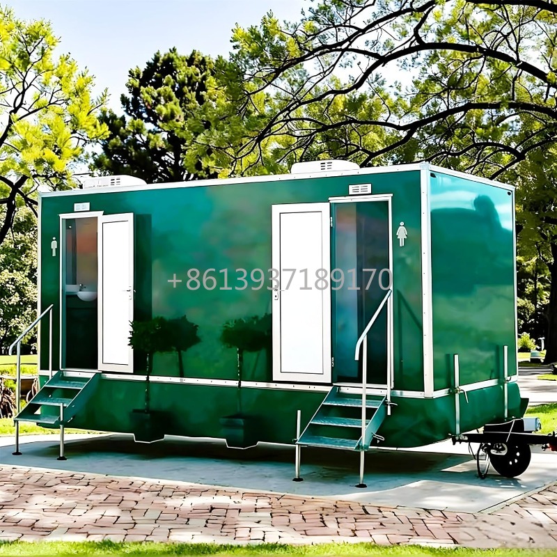 Outdoor Camping Shower - Mobile Toilet Trailer with Basin and