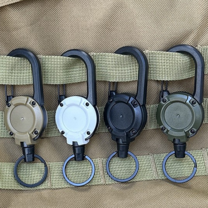 Outdoor Camping Logo - Outdoor Retractable Keychain Heavy Duty Carabiner