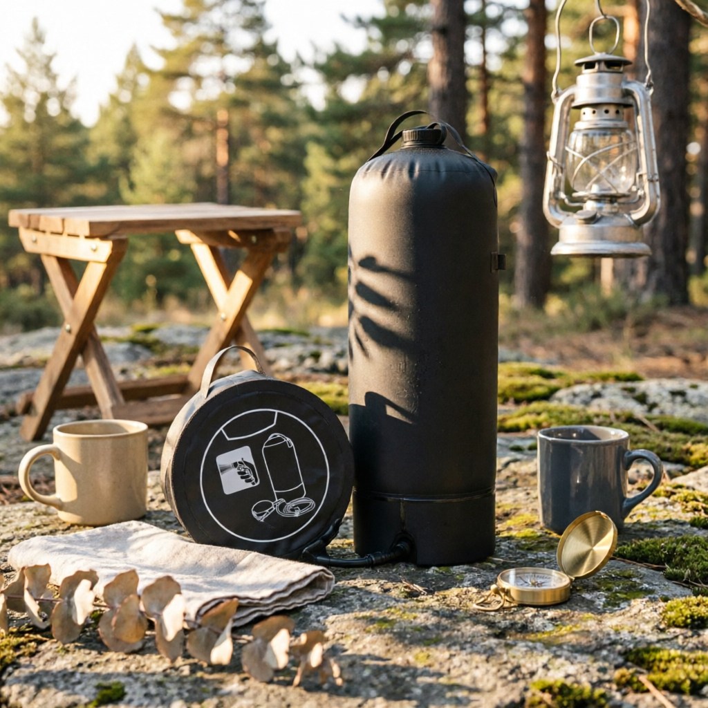 Outdoor Camping Shower - Inflatable Shower Container with Hose Portable