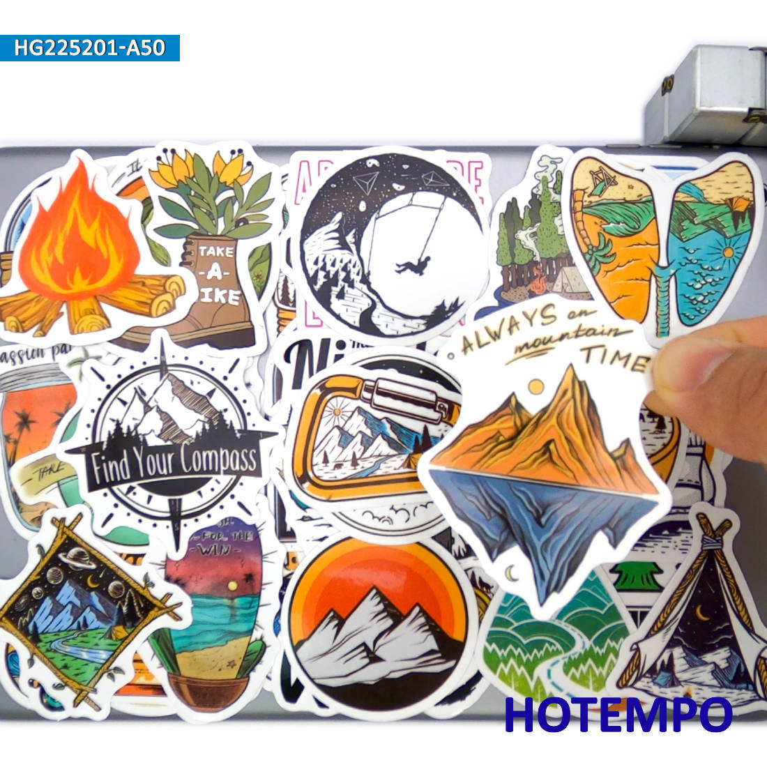 Outdoor Camping Logo - 20/30/50Pieces Camping Style Decals Climbing Hiking