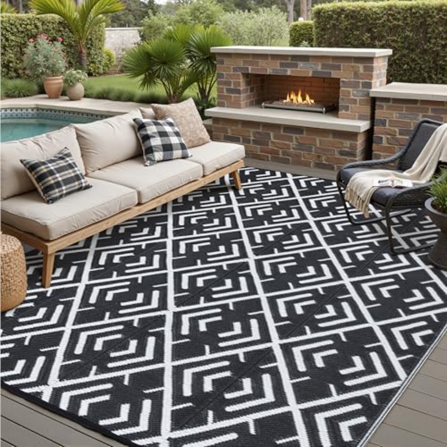 Outdoor Camping Rugs 8X10 - RV outdoor rug waterproof mat for