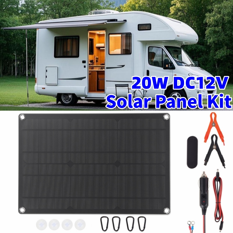 Battery Outdoor Camping - 20W Solar Battery Trickle Charger 12V