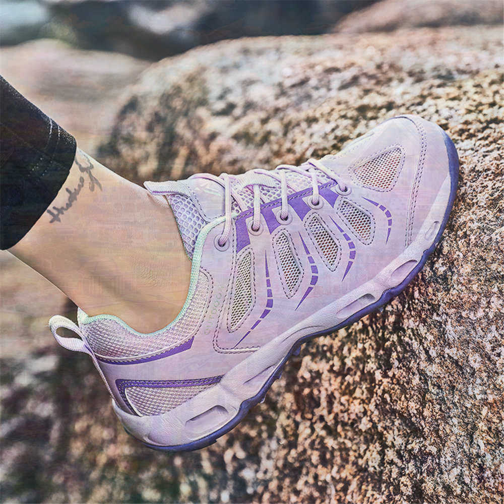 Outdoor Camping Brands - Sumer Round Tip Silver Sneakers Tennis