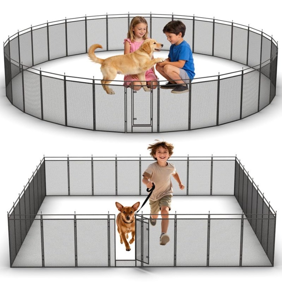 Outdoor Camping Dog Fence - Dog Playpen with Safety Mesh, 32