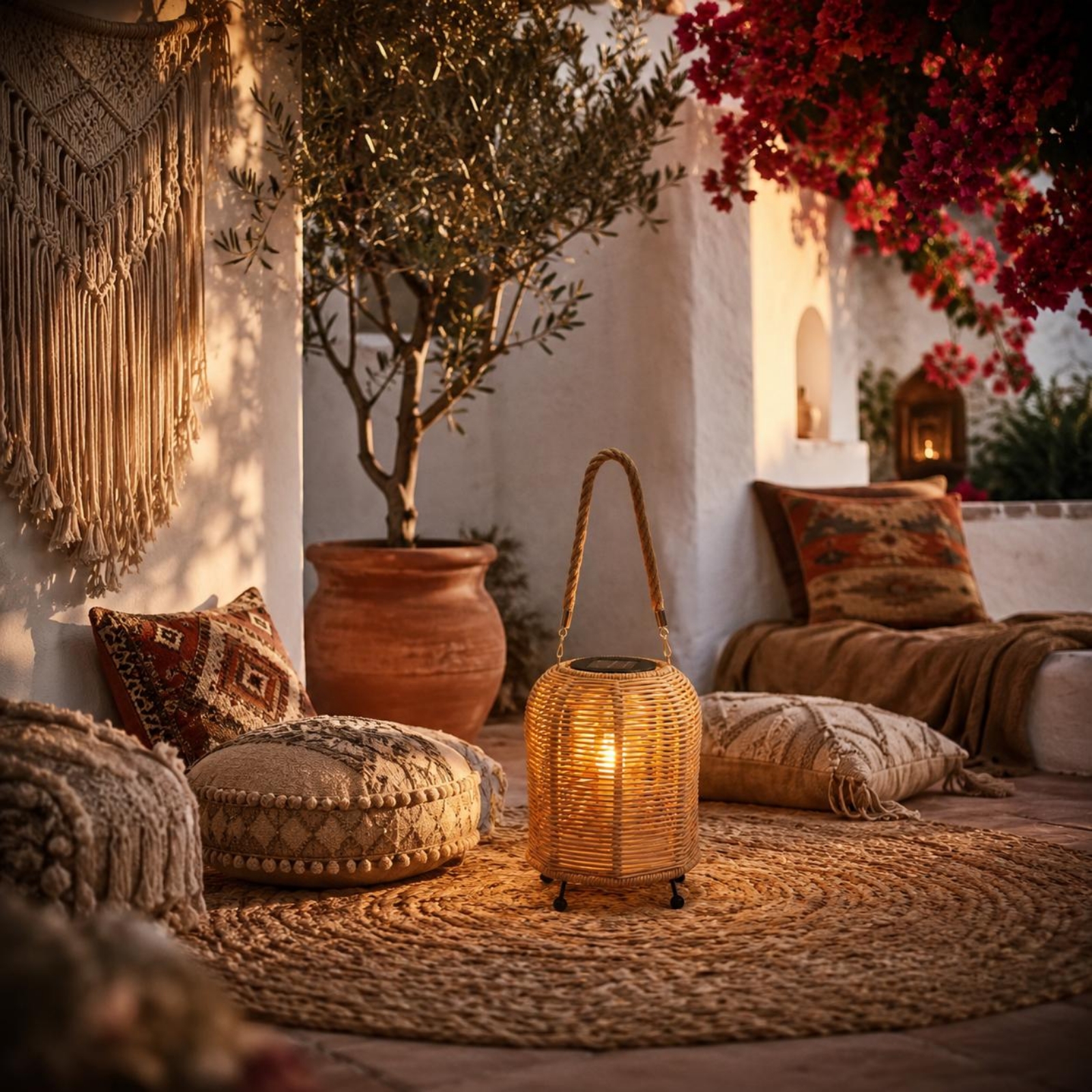 Battery Outdoor Camping - Handwoven Solar Lantern Warm LED Handwoven