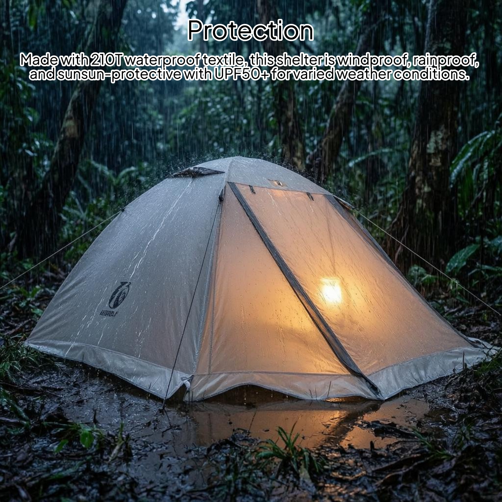 Outdoor Camping Dome - Double-Layer Tent UPF50+ Dome Tent Outdoor