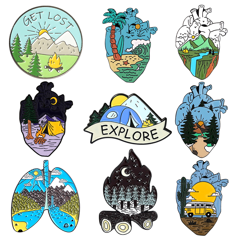Outdoor Camping Logo - Go Camping Enamel Pin Touring Car