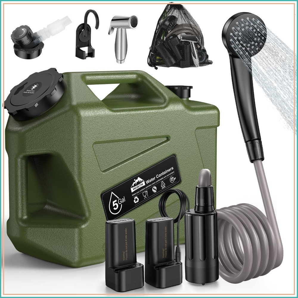 Portable Camping Shower with 5 - Outdoor Camping Shower ulasan dan harga