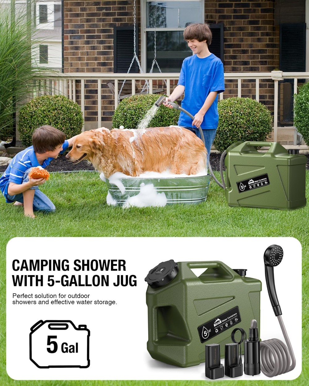 Portable Camping Shower with 5 - Outdoor Camping Shower ulasan dan harga