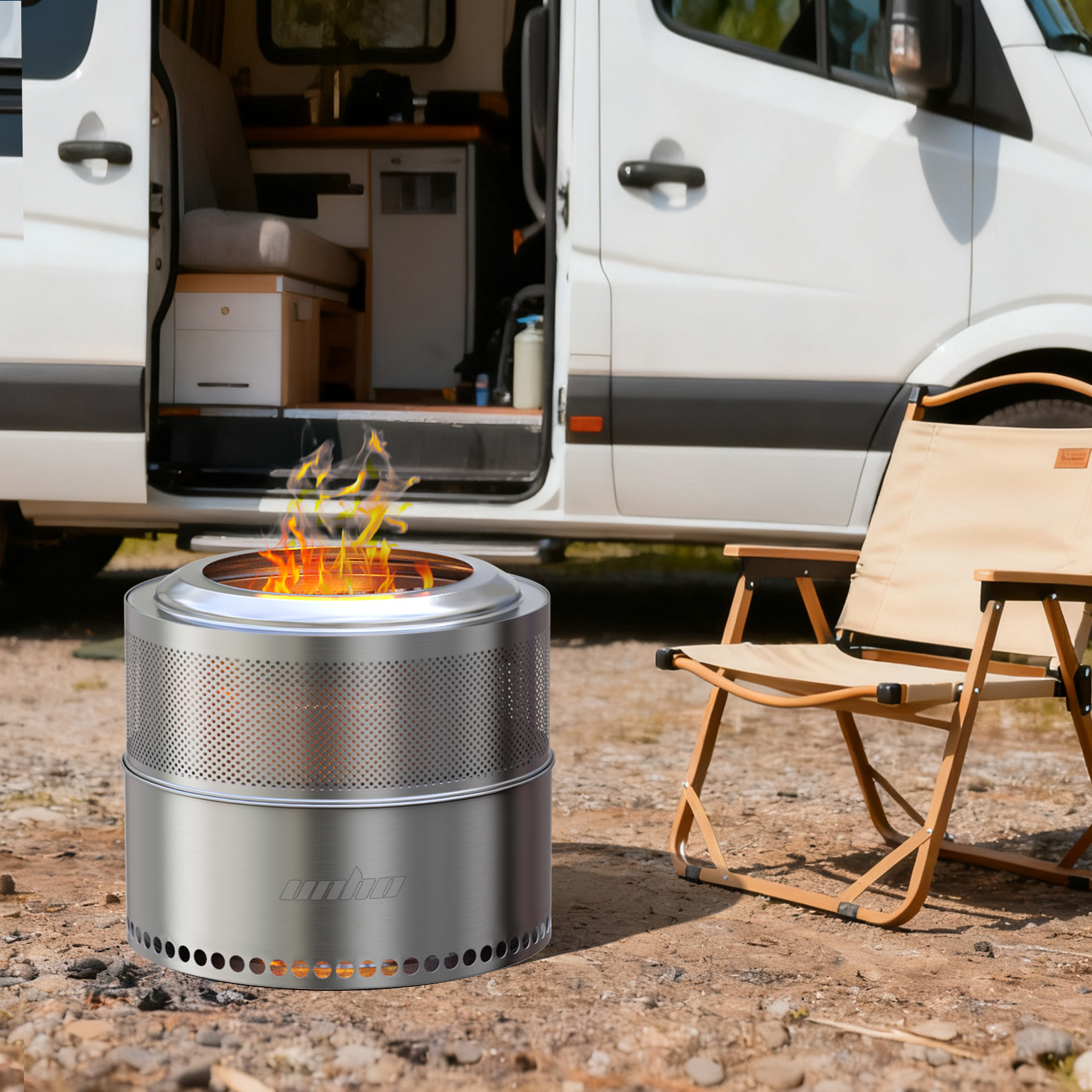 Portable Stainless Steel Firep - Outdoor Camping Bin ulasan dan harga