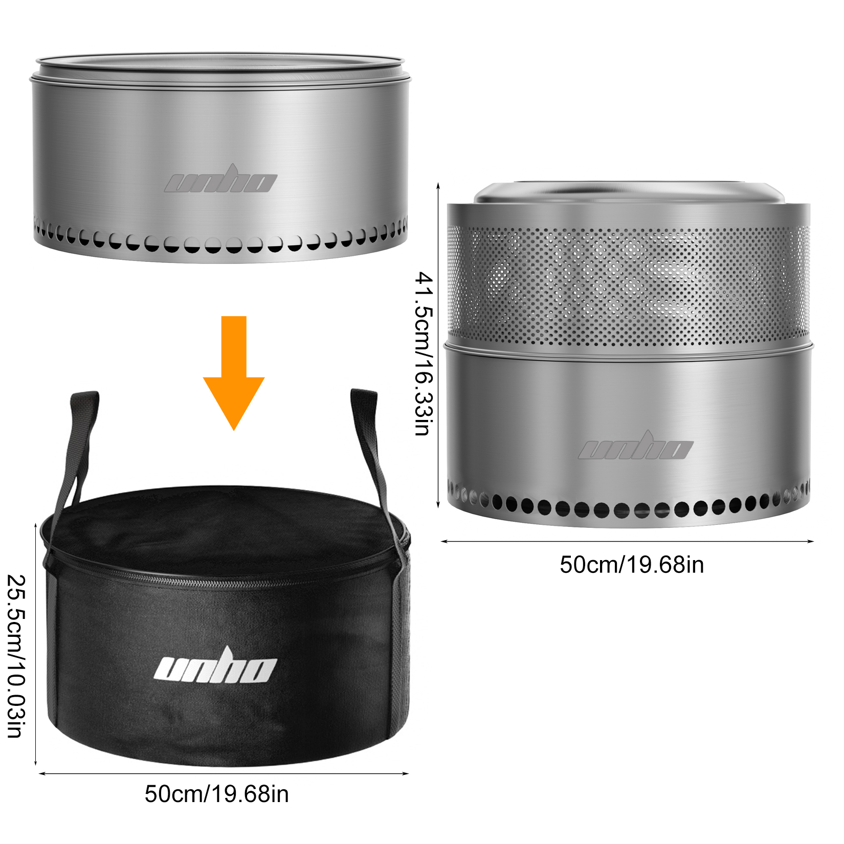 Portable Stainless Steel Firep - Outdoor Camping Bin ulasan dan harga