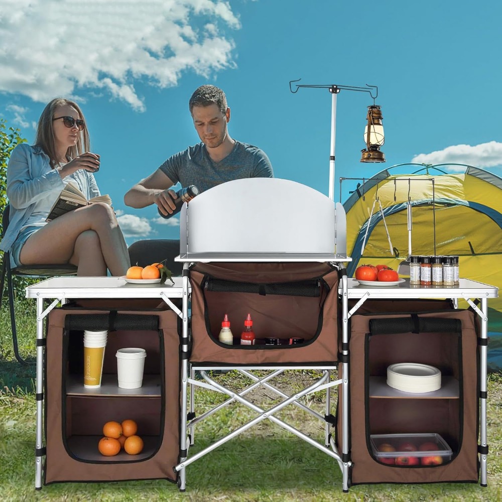 Folding Camping Kitchen Table  - Outdoor Camping Kitchen Setup ulasan dan harga