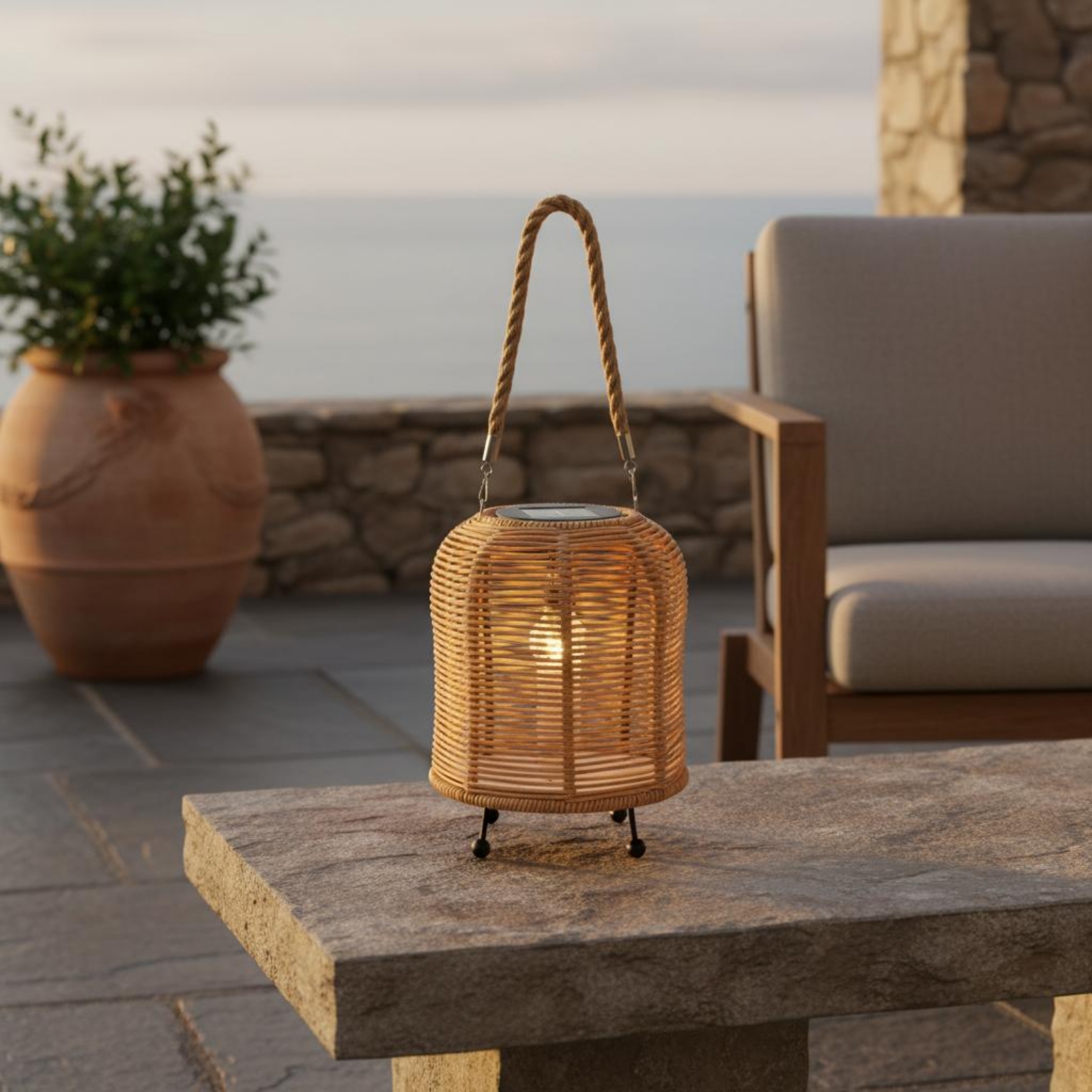 Handwoven Solar Lantern Braide - Battery Outdoor Camping ulasan dan harga