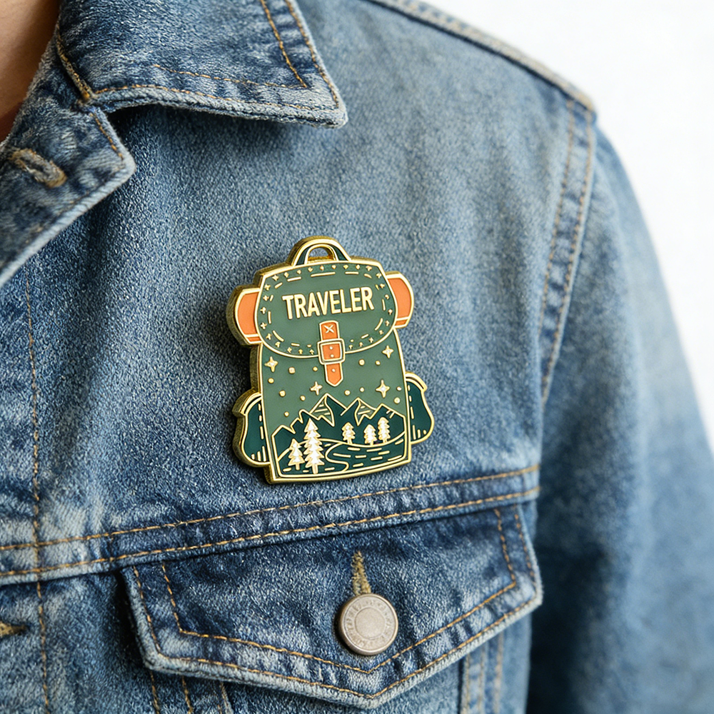 Traveler backpack enamel pin t - Outdoor Camping Logo ulasan dan harga