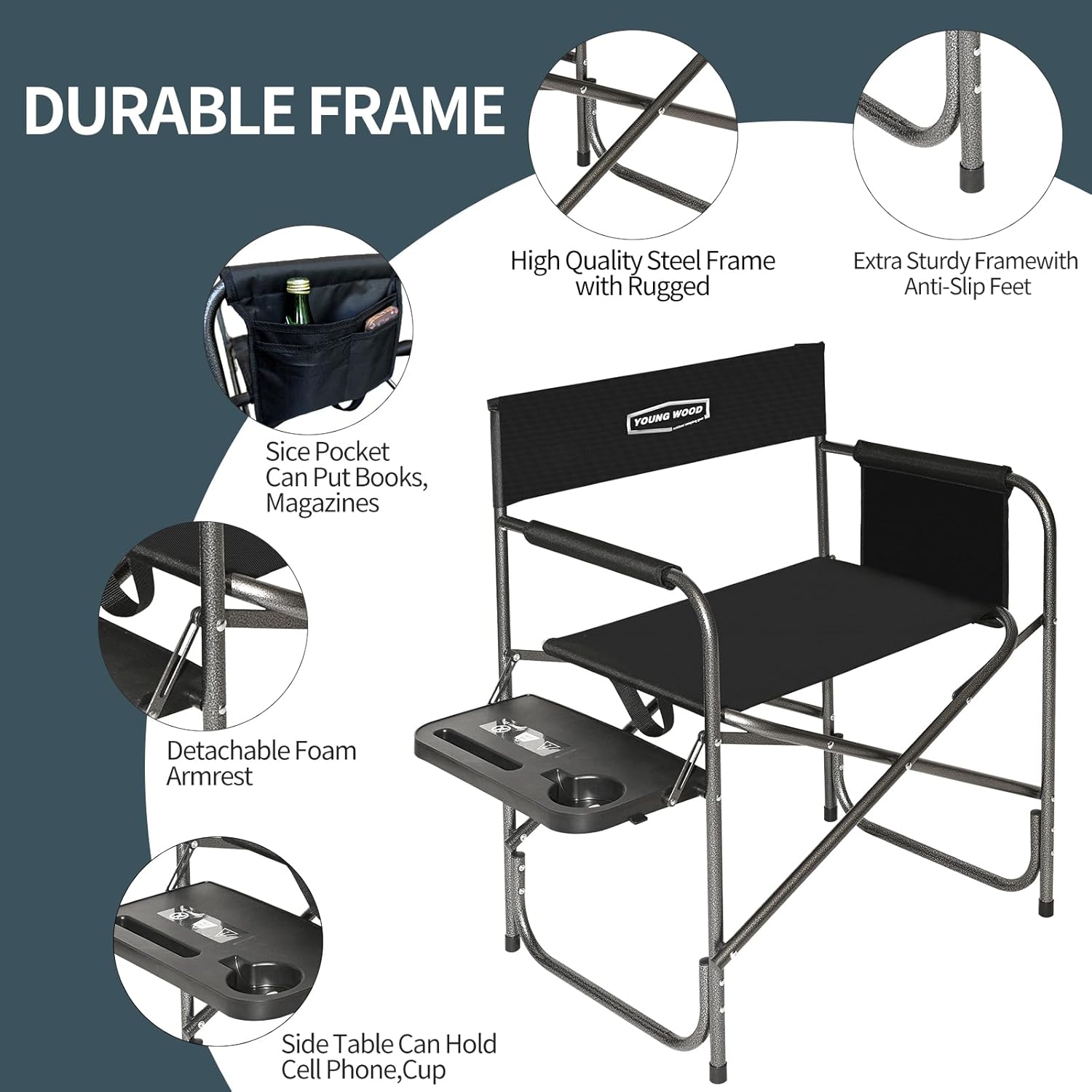 Foldable Camping Chair with Si - Outdoor Camping Table Foldable ulasan dan harga