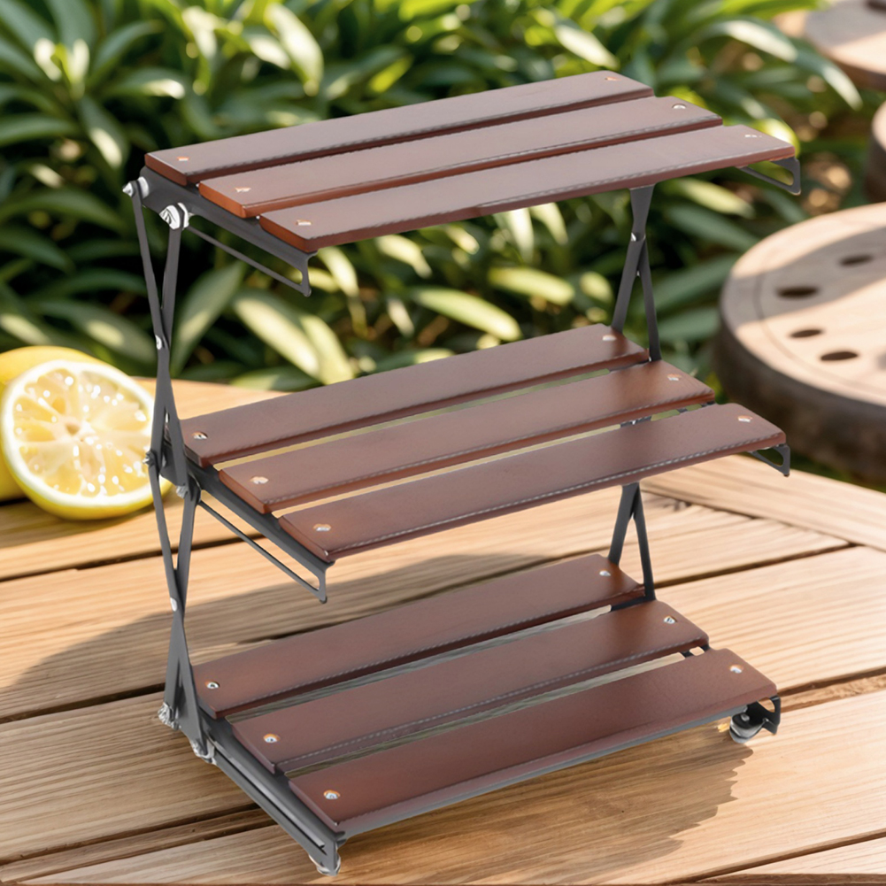 3-Tier Foldable Wooden Camping - Outdoor Camping Table Foldable ulasan dan harga