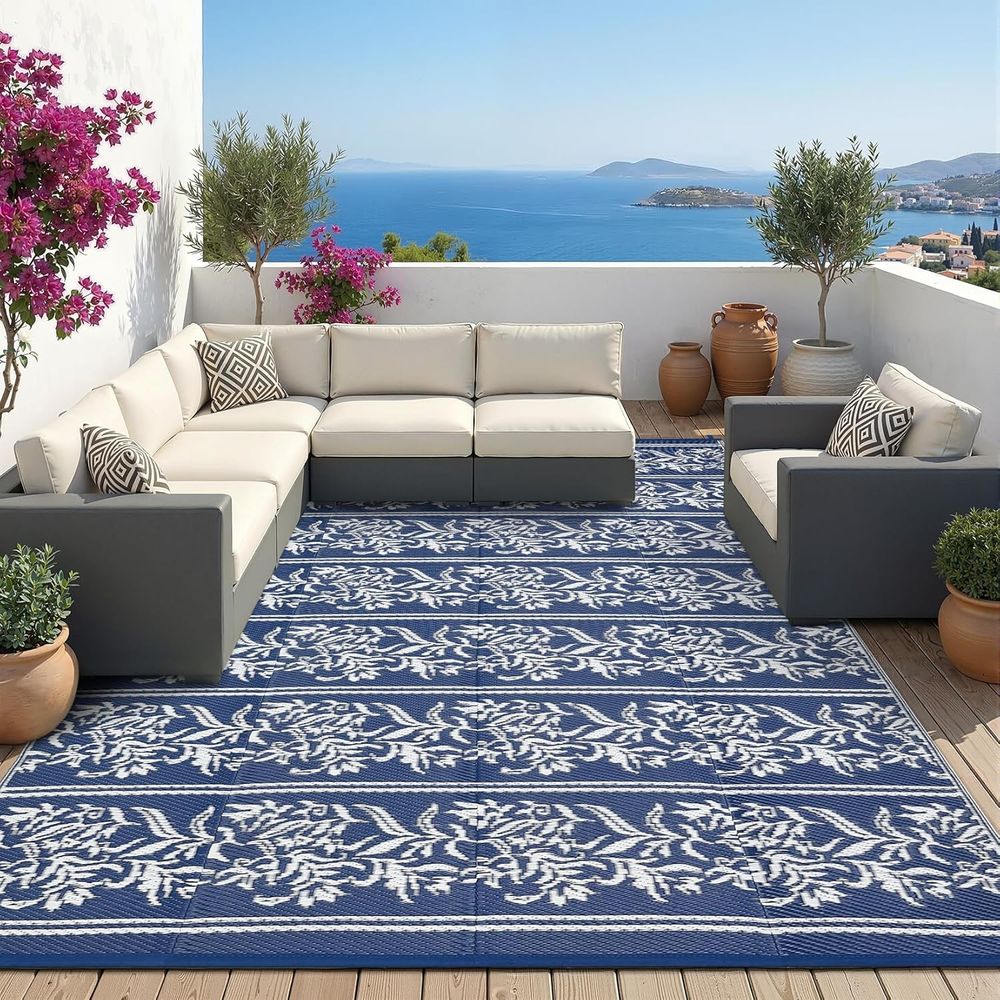 8x10 Waterproof Reversible Boh - Outdoor Camping Rugs 8X10 ulasan dan harga