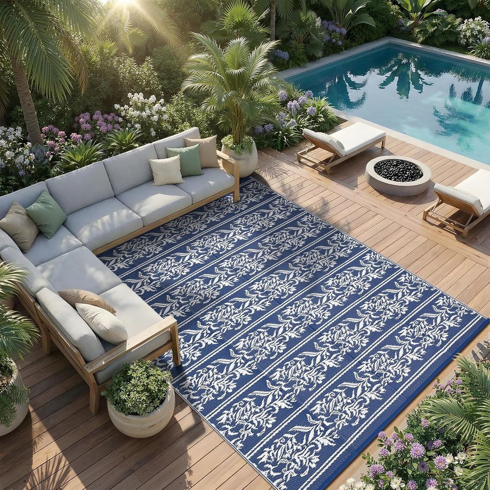 8x10 Waterproof Reversible Boh - Outdoor Camping Rugs 8X10 ulasan dan harga