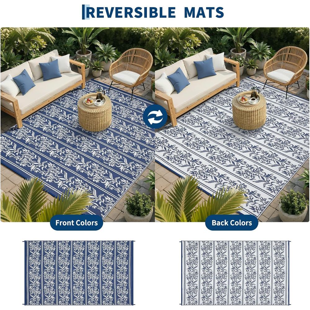 8x10 Waterproof Reversible Boh - Outdoor Camping Rugs 8X10 ulasan dan harga