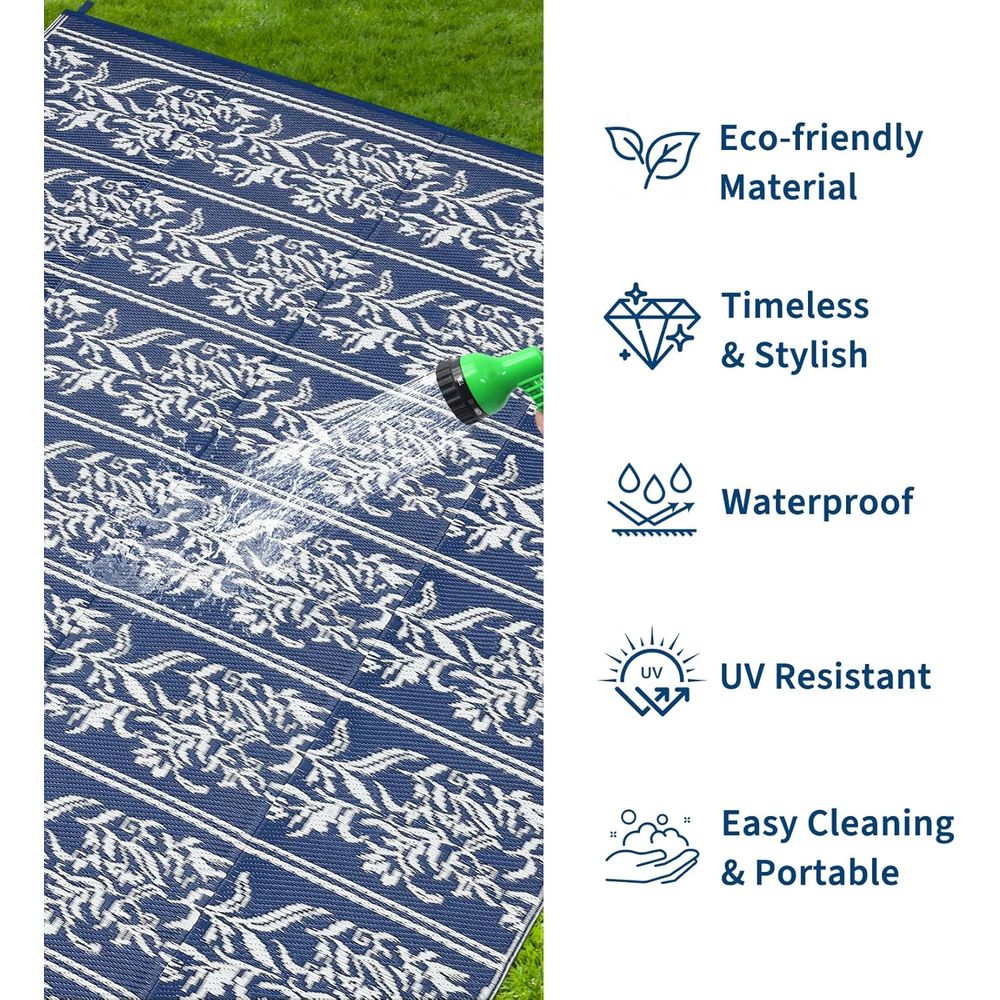 8x10 Waterproof Reversible Boh - Outdoor Camping Rugs 8X10 ulasan dan harga