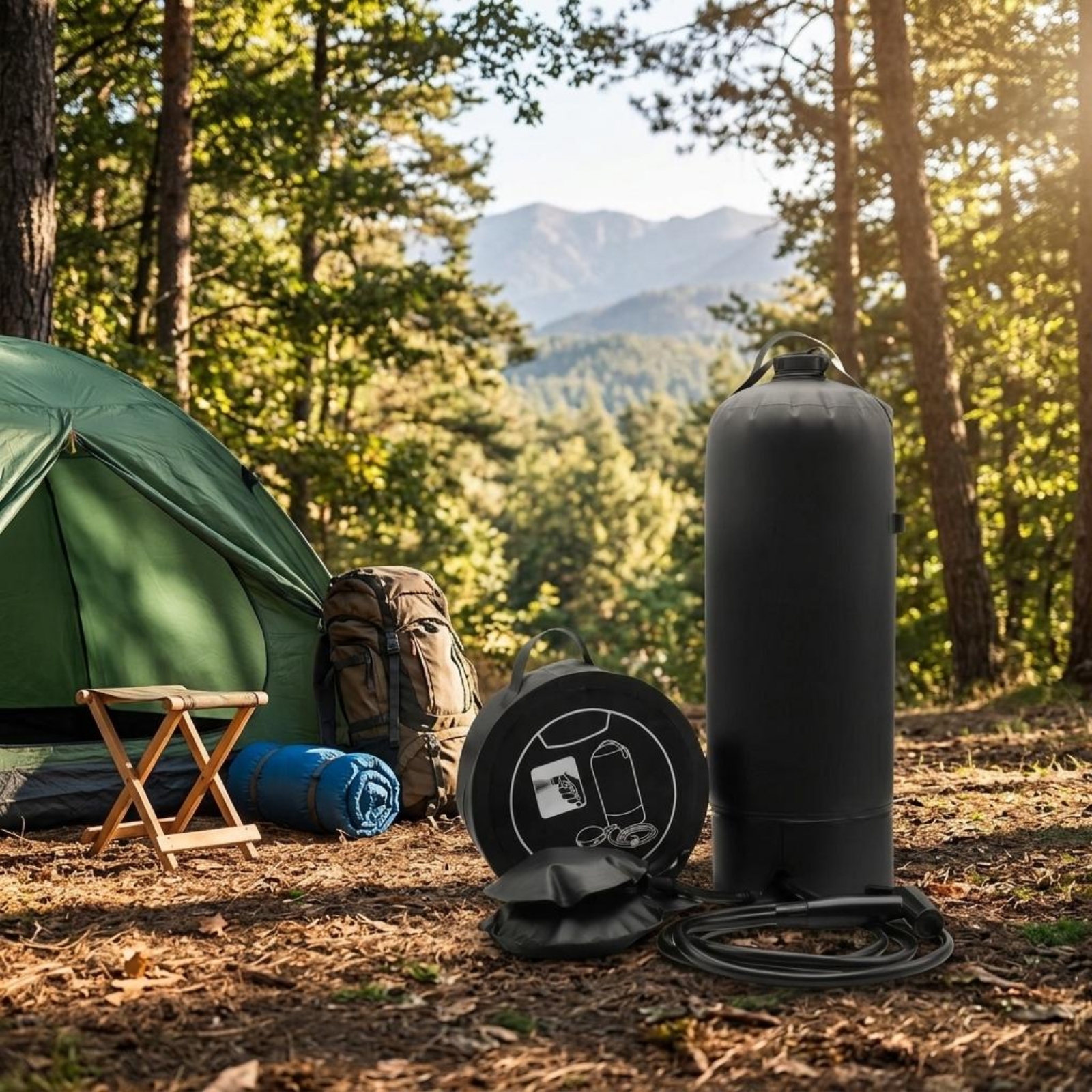 Inflatable Shower Container wi - Outdoor Camping Shower ulasan dan harga