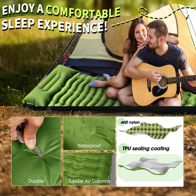 Outdoor Camping Inflatable Mat - Camp Pillow Compressible ulasan dan harga