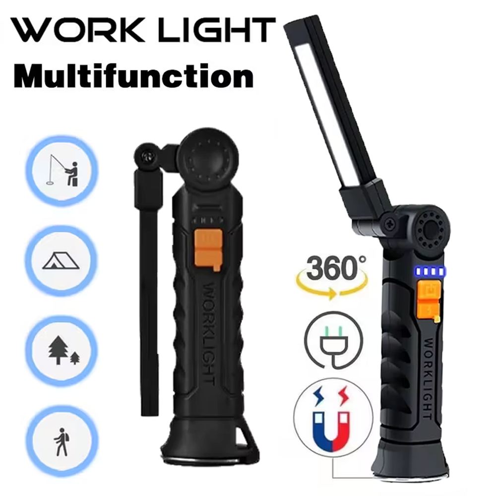 Portable COB LED Flashlight US - Battery Outdoor Camping ulasan dan harga