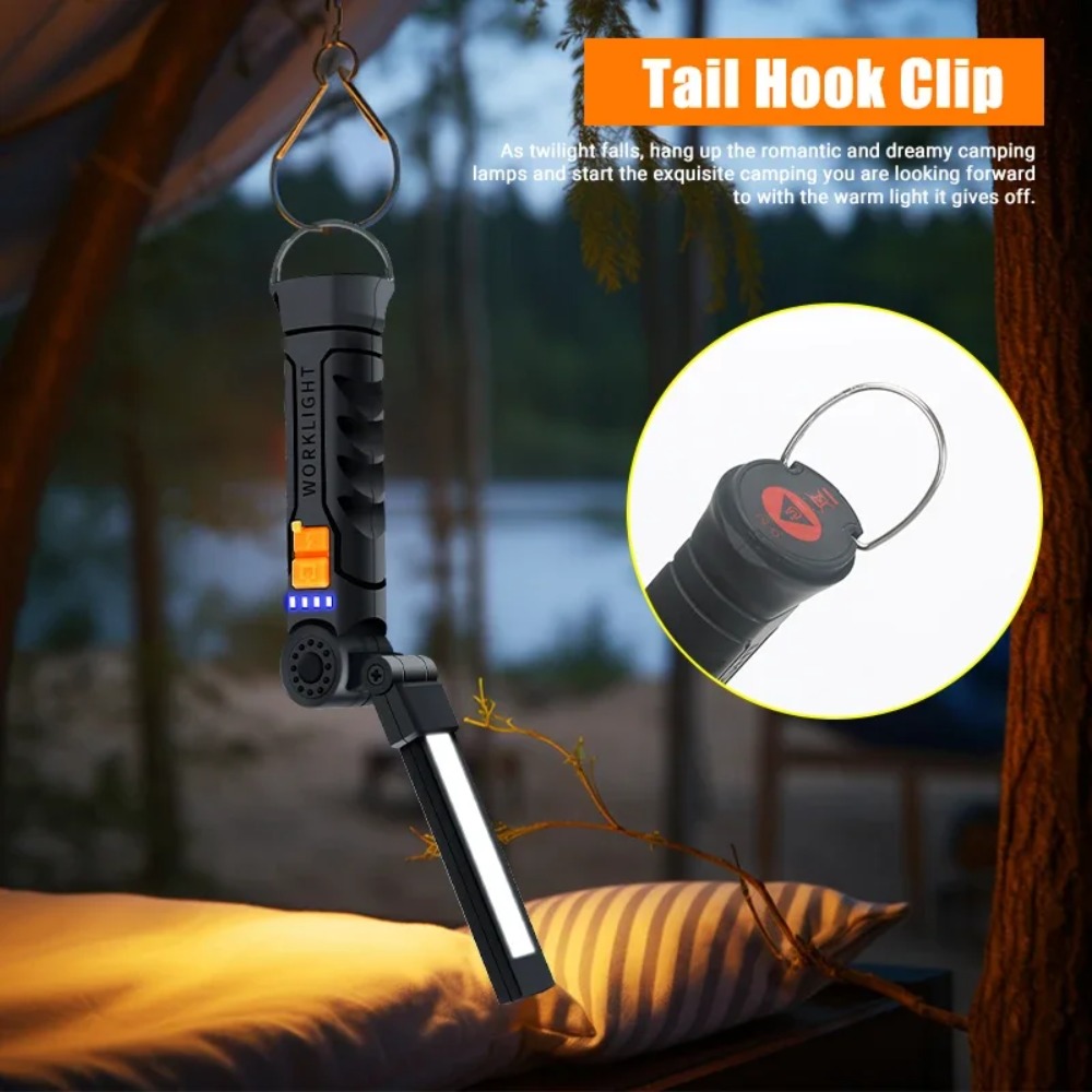 Portable COB LED Flashlight US - Battery Outdoor Camping ulasan dan harga