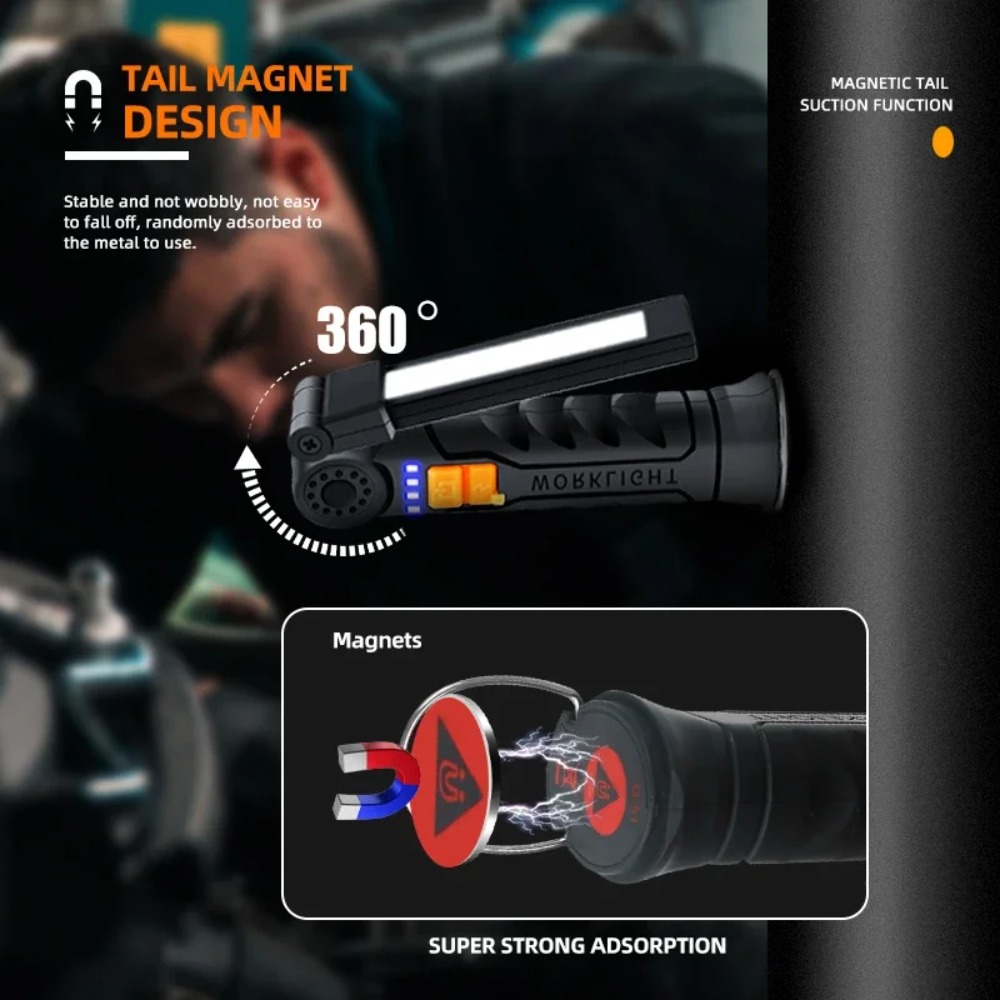 Portable COB LED Flashlight US - Battery Outdoor Camping ulasan dan harga