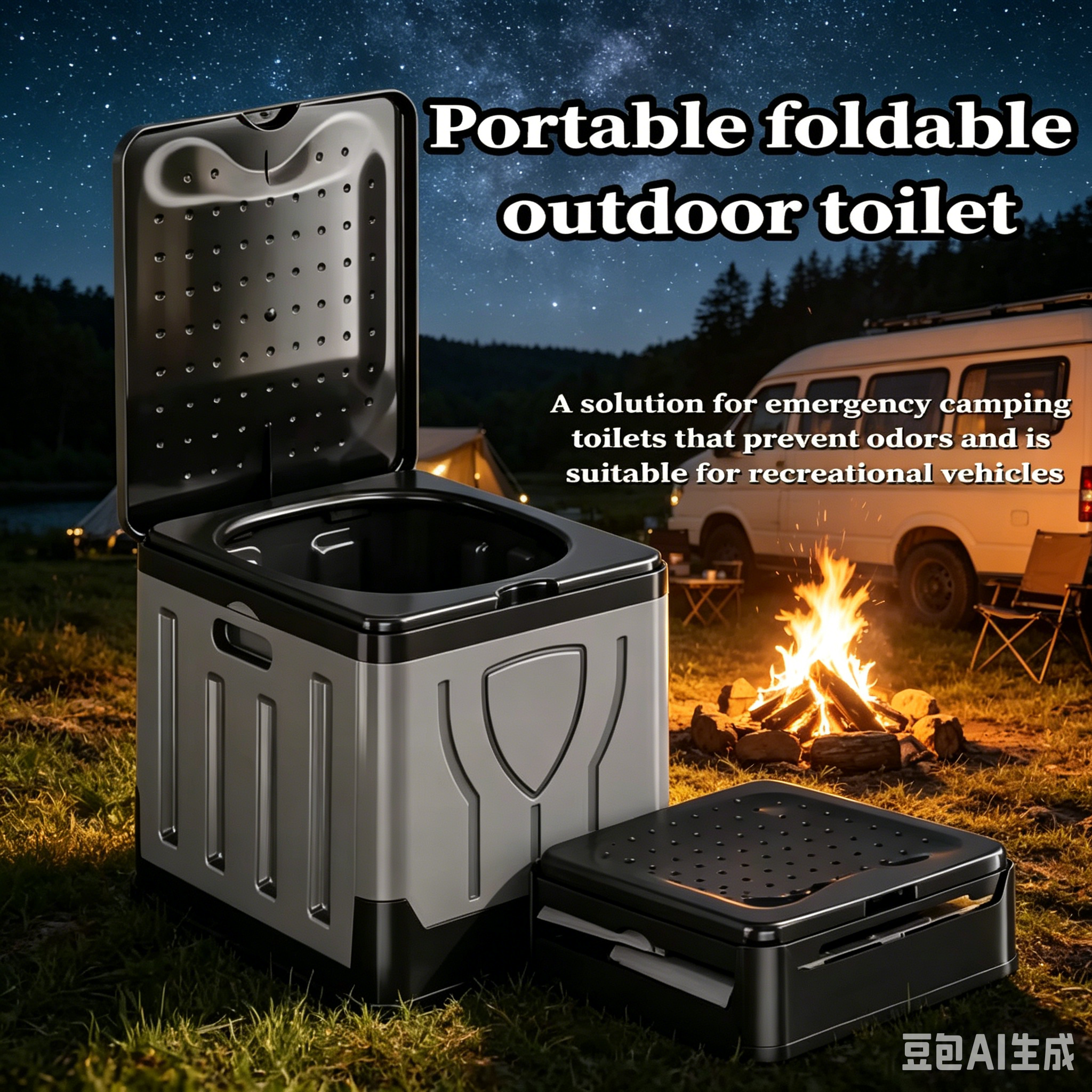 Portable Outdoor Toilets Doubl - Outdoor Camping Bin ulasan dan harga