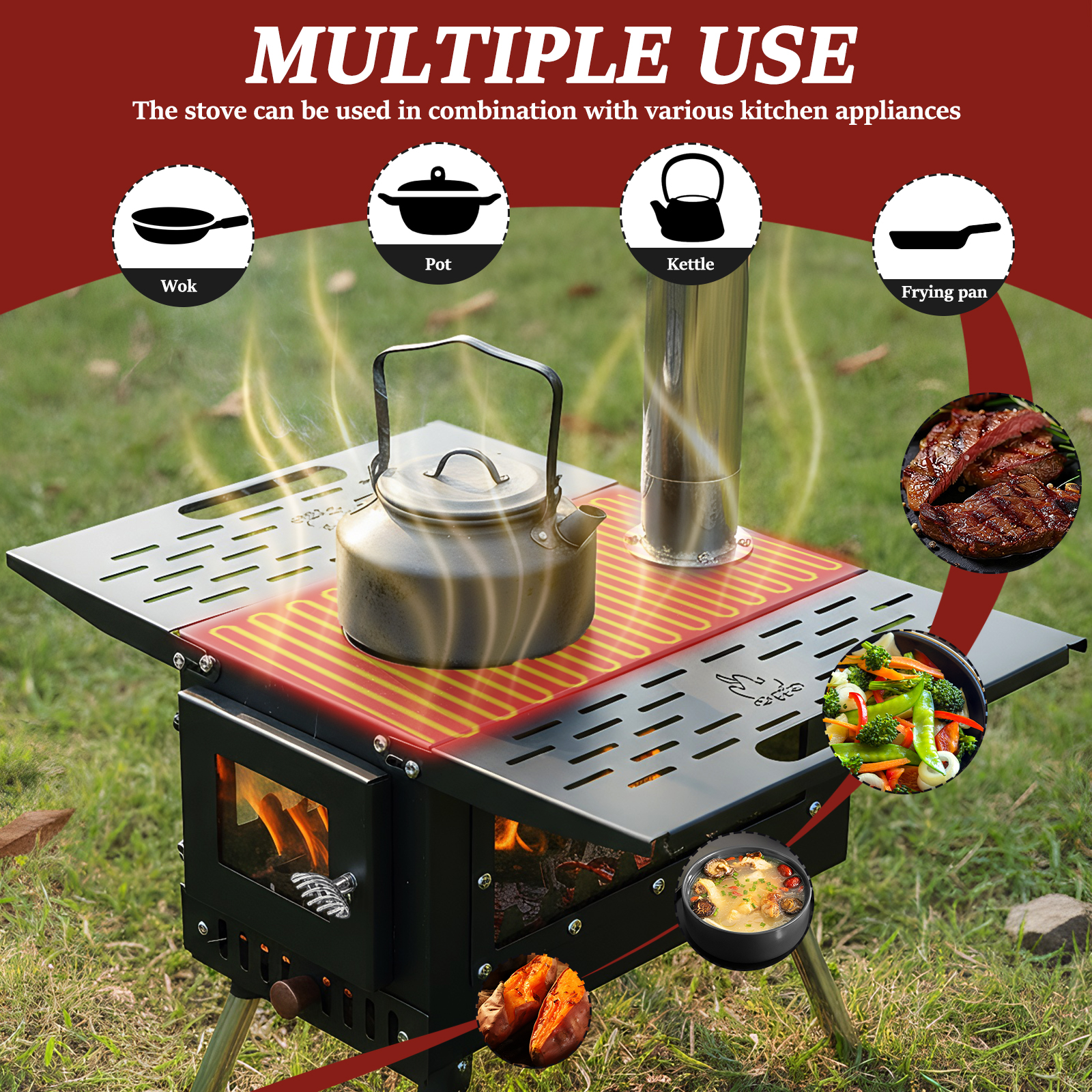 Firewood Stove with Stainless  - Outdoor Camping Bin ulasan dan harga