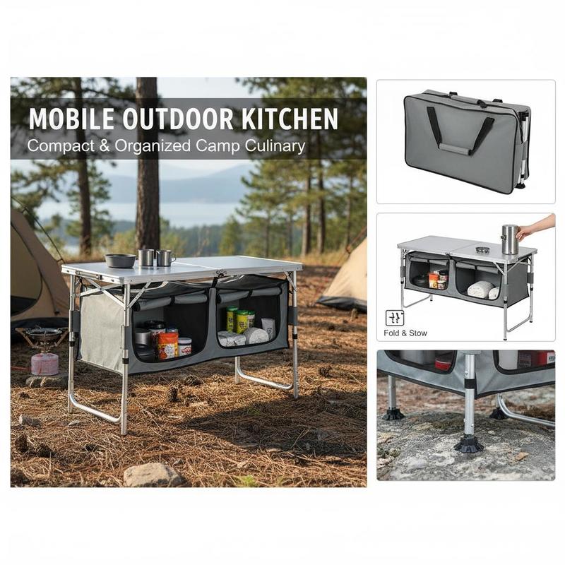Camping Kitchen Table, Quick s - Outdoor Camping Kitchen Setup ulasan dan harga