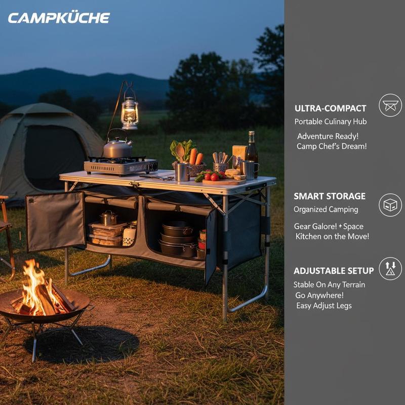 Camping Kitchen Table, Quick s - Outdoor Camping Kitchen Setup ulasan dan harga