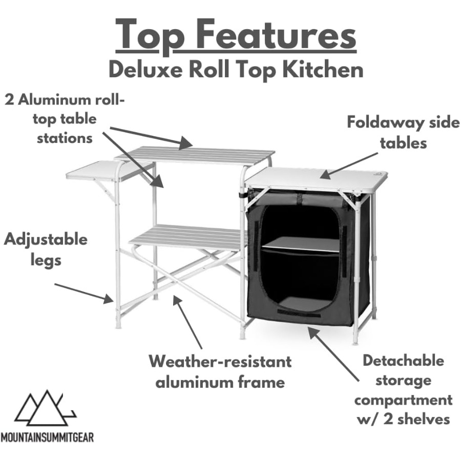 Deluxe Roll Top Kitchen Table  - Outdoor Camping Kitchen Setup ulasan dan harga