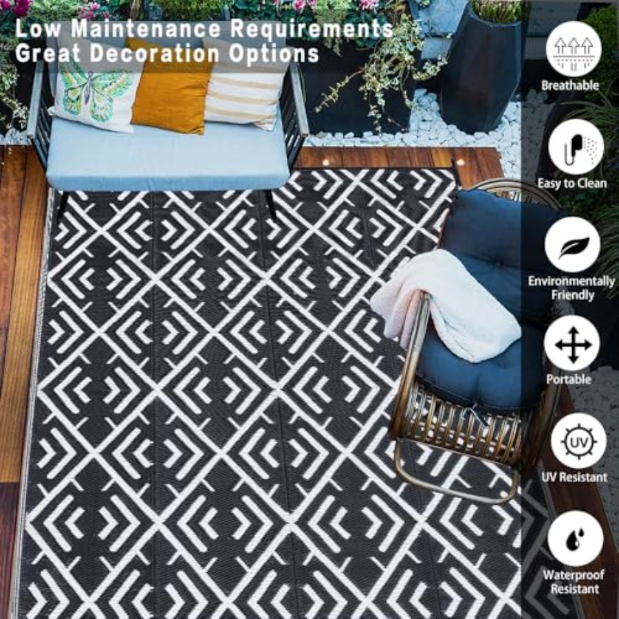 RV outdoor rug waterproof mat  - Outdoor Camping Rugs 8X10 ulasan dan harga