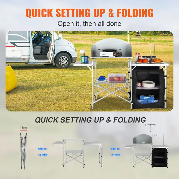 Camping Kitchen Table, Folding - Outdoor Camping Kitchen Setup ulasan dan harga