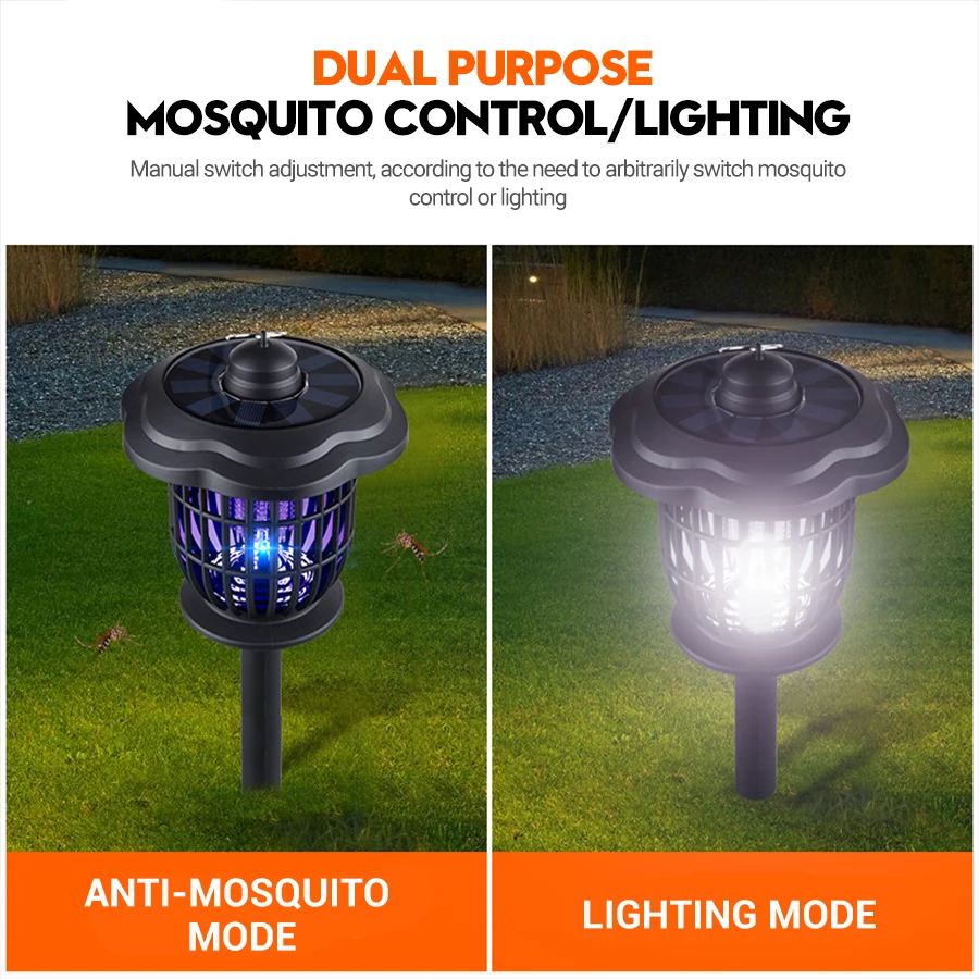 2-in-1 1200mAh LED Solar Light - Outdoor Camping Bug Zapper ulasan dan harga