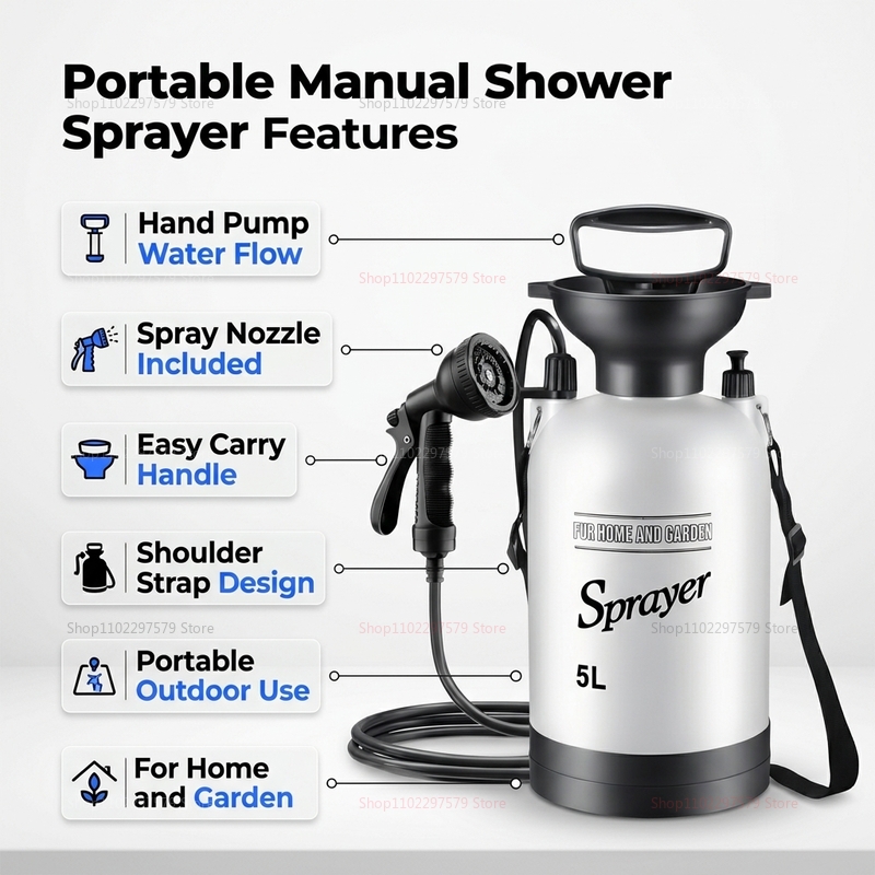Portable Camping Shower 5L Man - Outdoor Camping Shower ulasan dan harga