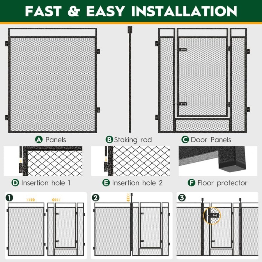 Dog Playpen with Safety Mesh,  - Outdoor Camping Dog Fence ulasan dan harga