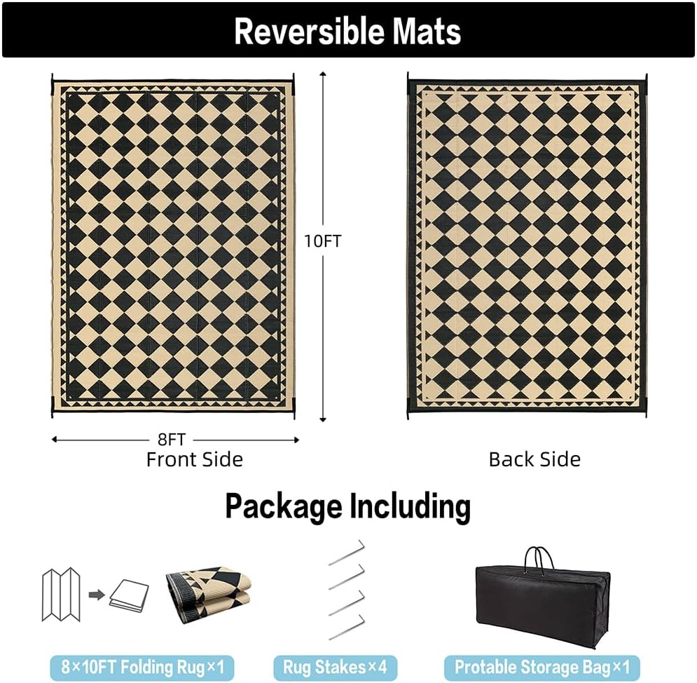 Outdoor Rug for Patios, Waterp - Outdoor Camping Rugs 8X10 ulasan dan harga