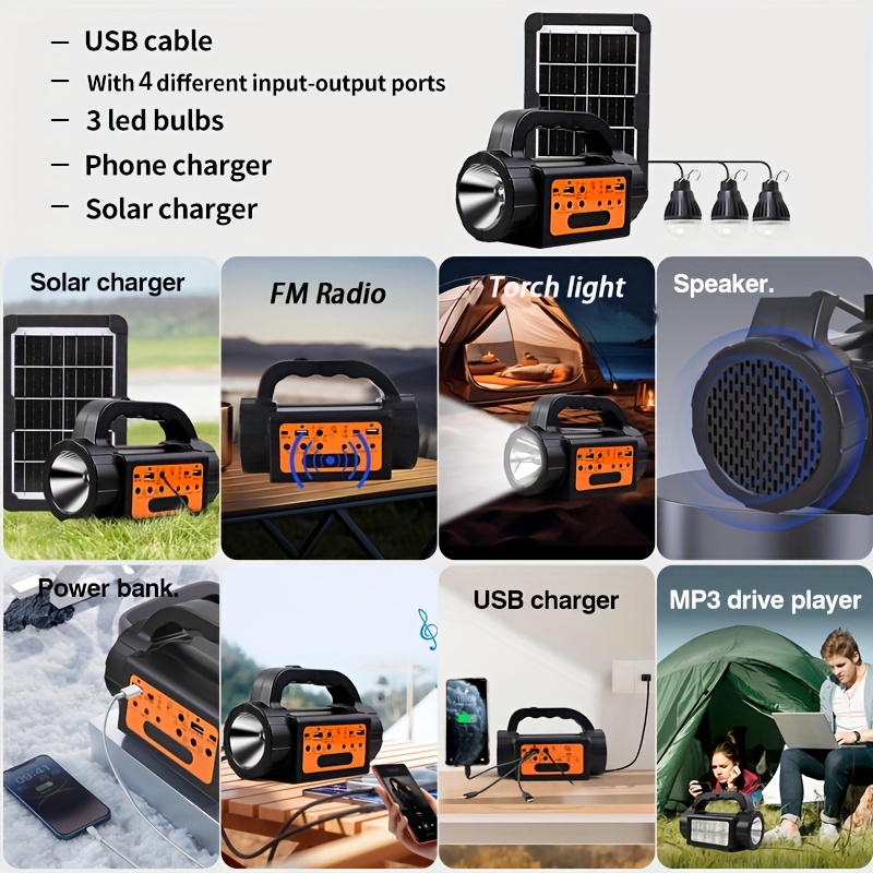 Solar Rechargeable Camping Lig - Battery Outdoor Camping ulasan dan harga