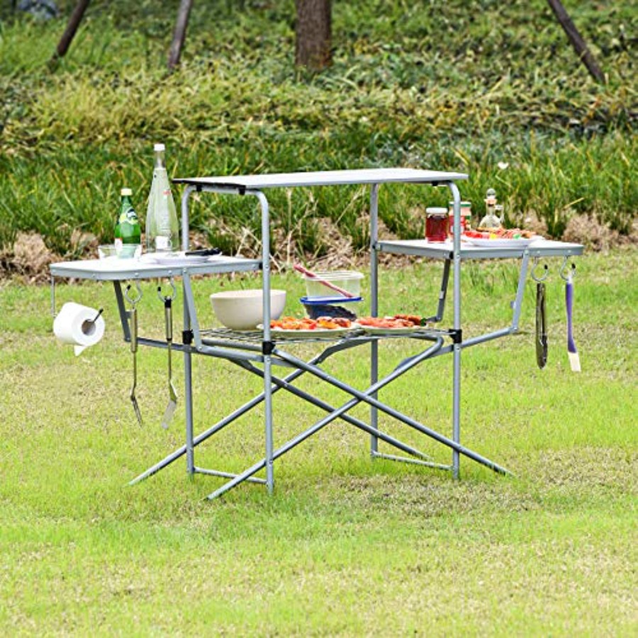 Folding Grill Table with 26''  - Outdoor Camping Kitchen Setup ulasan dan harga