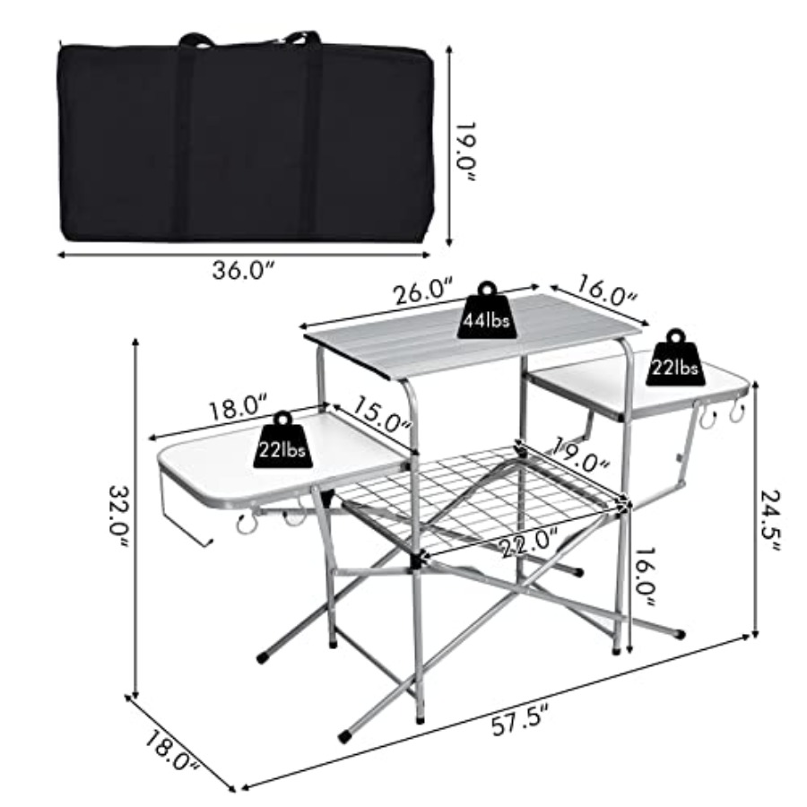Folding Grill Table with 26''  - Outdoor Camping Kitchen Setup ulasan dan harga