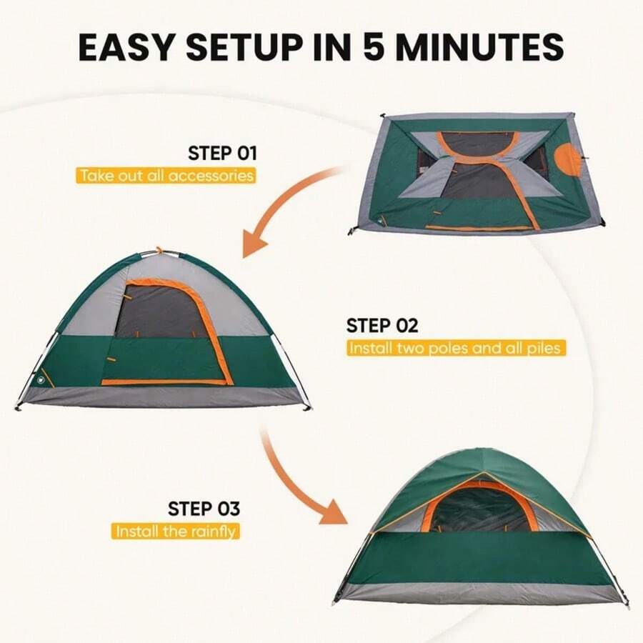 4 Person Waterproof Camping Te - Outdoor Camping Dome ulasan dan harga