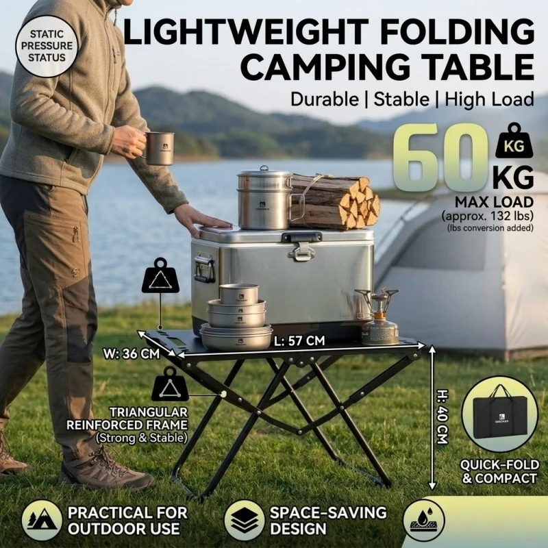 Portable Folding Beach Table S - Outdoor Camping Table Foldable ulasan dan harga