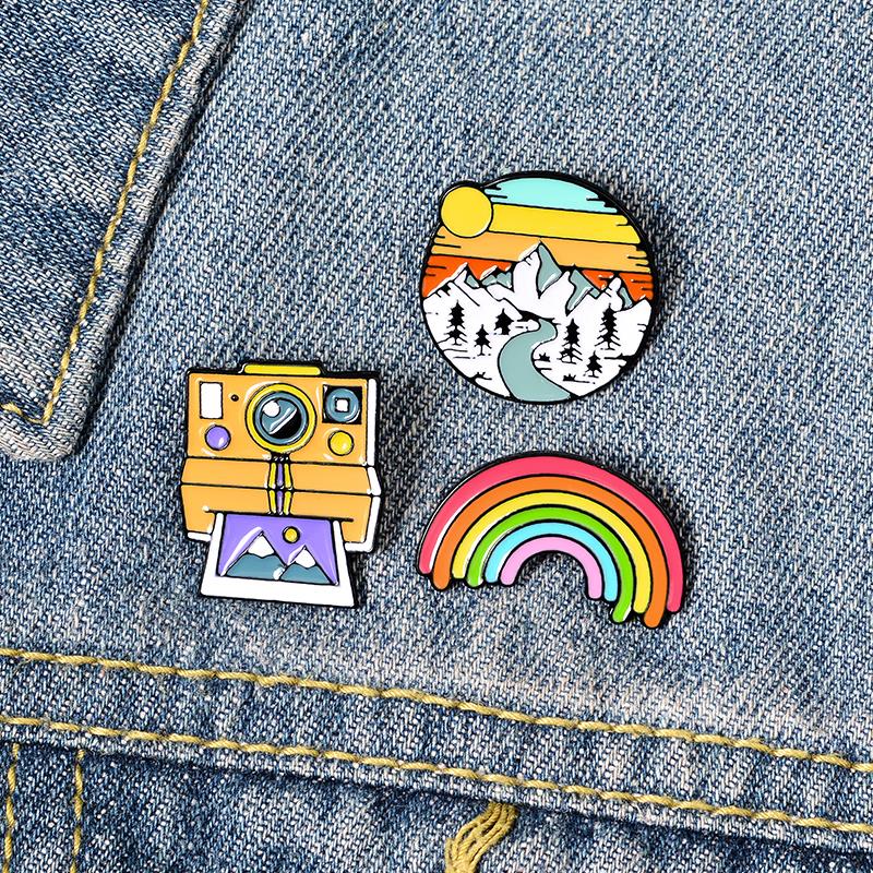 Enamel Brooch Outdoors Camping - Outdoor Camping Logo ulasan dan harga