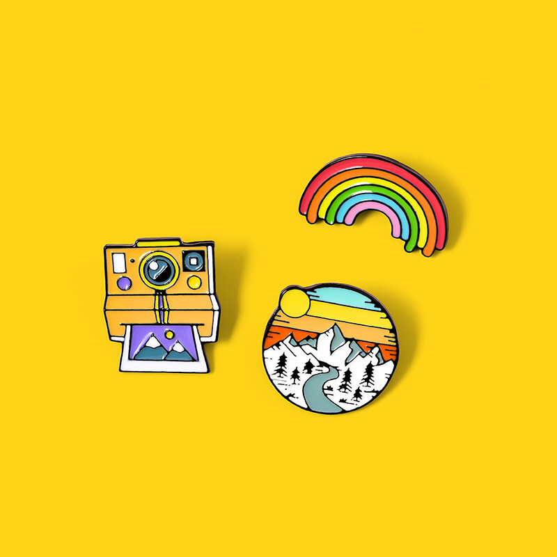 Enamel Brooch Outdoors Camping - Outdoor Camping Logo ulasan dan harga