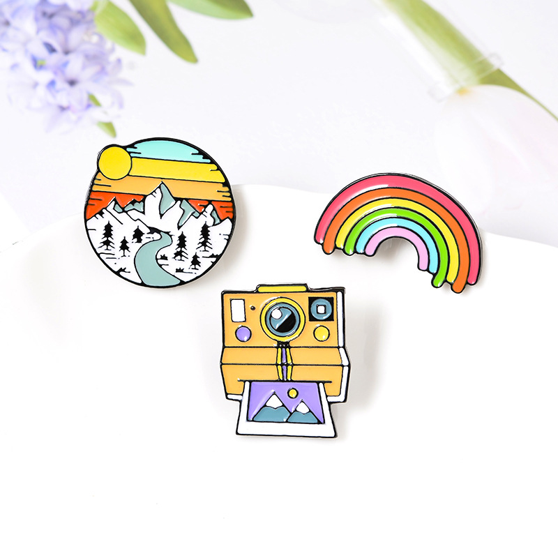 Enamel Brooch Outdoors Camping - Outdoor Camping Logo ulasan dan harga