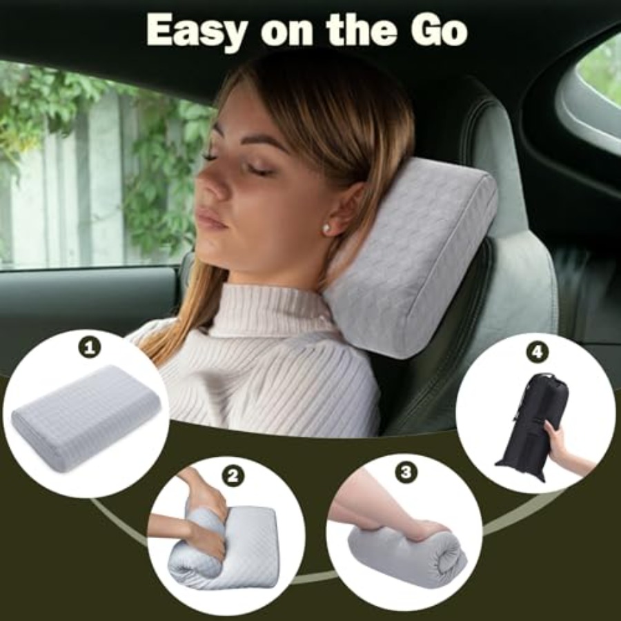 Travel Pillow with Memory Foam - Camp Pillow Compressible ulasan dan harga
