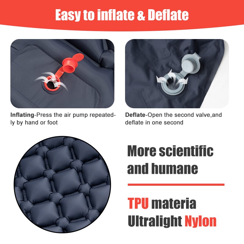 Outdoor Camping Inflatable Mat - Camp Pillow Compressible ulasan dan harga